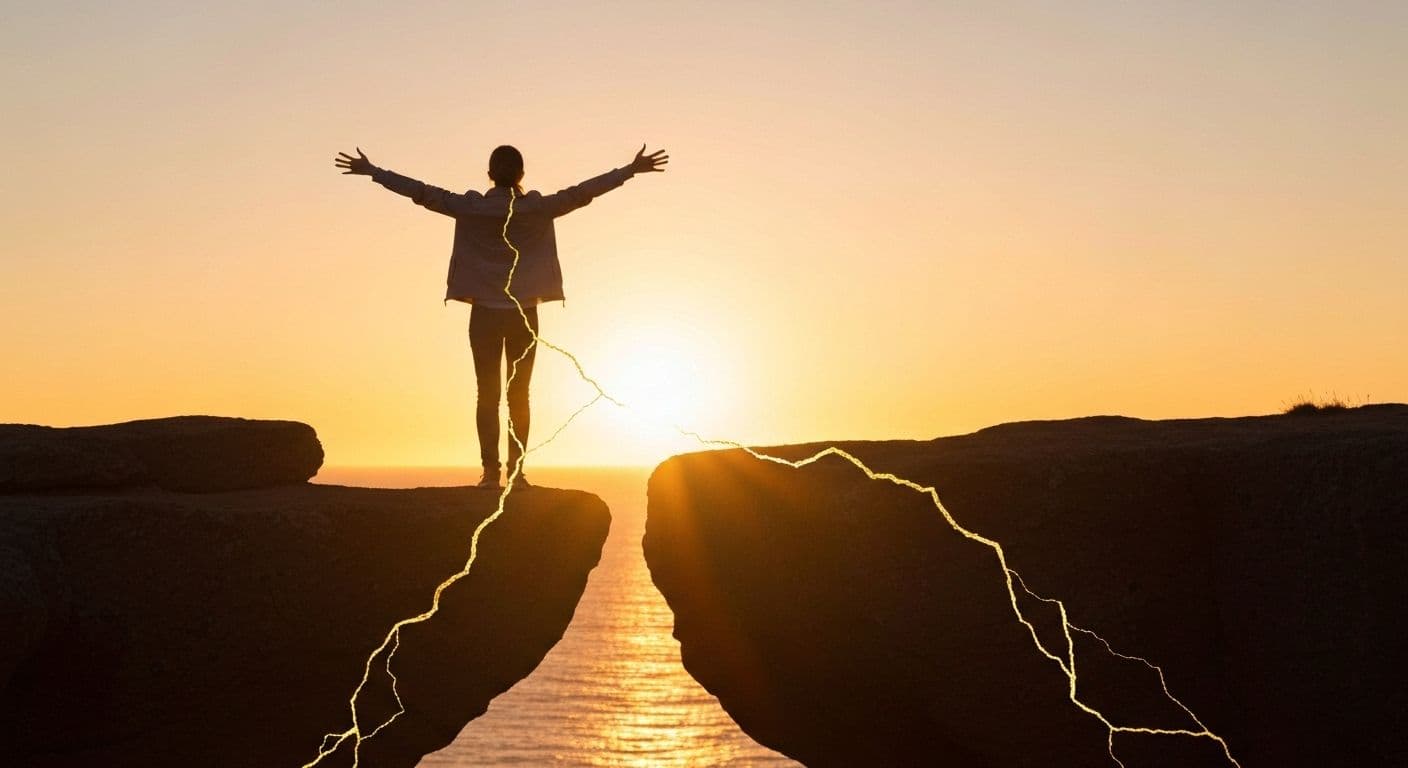 Person embracing heartbreak love with confidence, symbolizing emotional strength and resilience after heartbreak