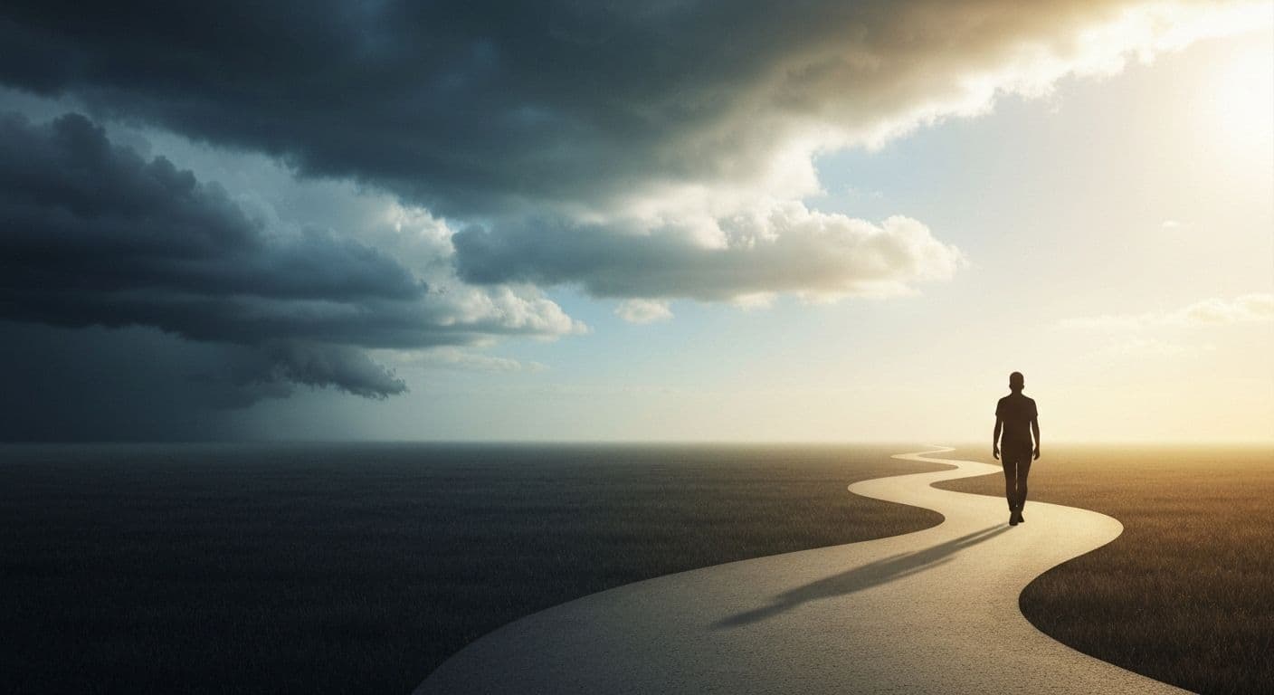 Person walking forward confidently illustrating navigating stages of heartbreak while maintaining self-identity