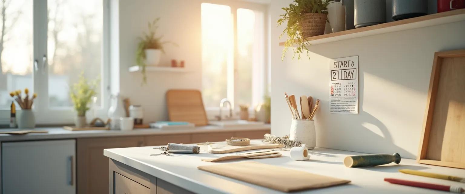 Person overcoming procrastination during home improvements with a 21-day action plan