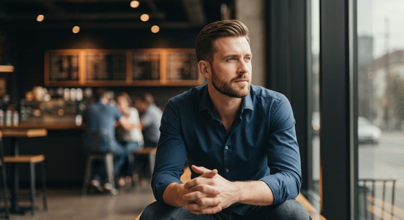 Man in contemplative pose representing inside the male mind and unspoken thoughts