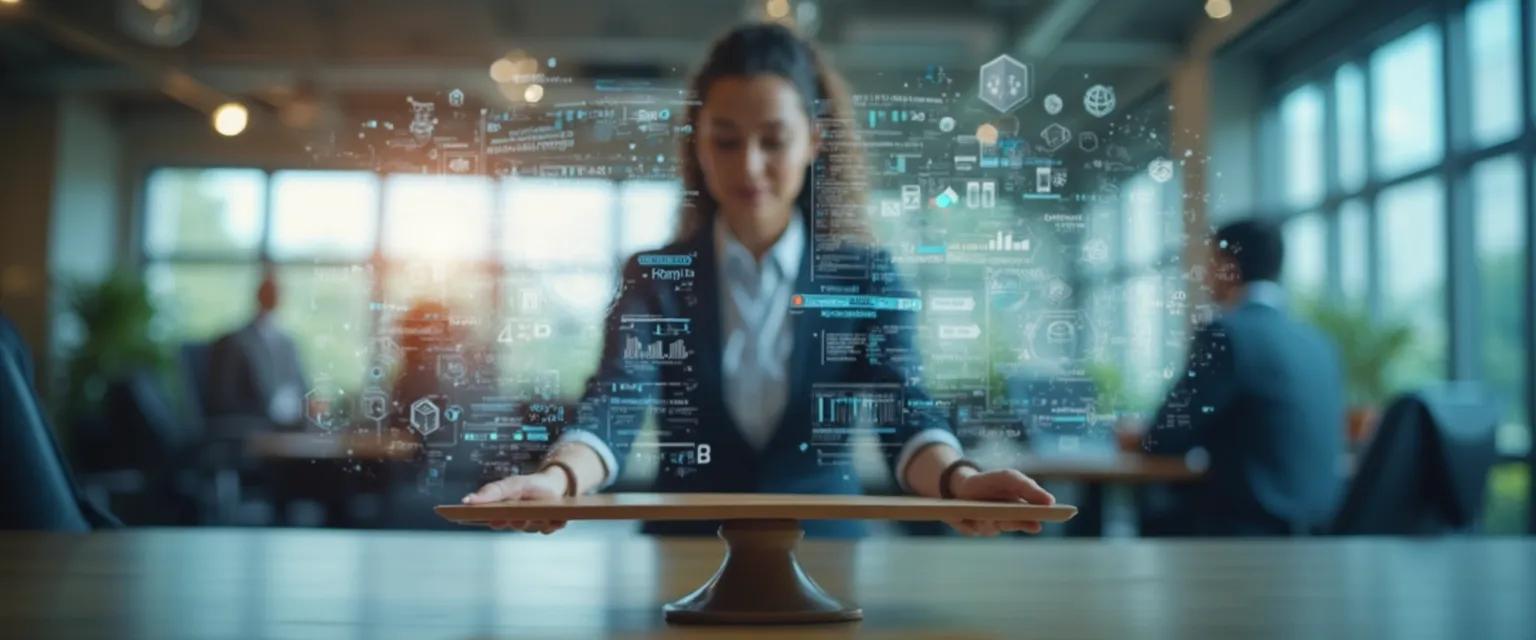 Professional balancing emotional intellect and technical skills for career success