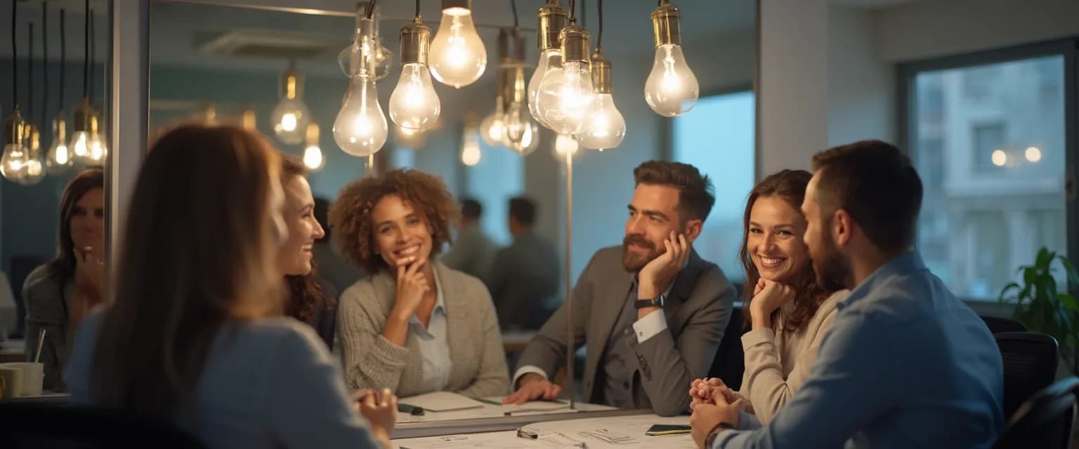 Team members demonstrating examples of self-awareness in the workplace during a collaborative meeting