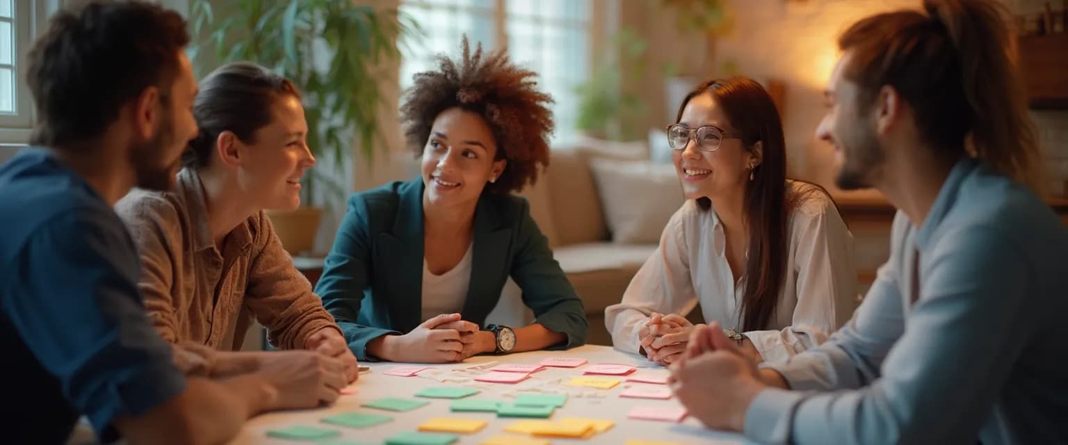Team members engaging in quick emotional intelligence exercises during a meeting
