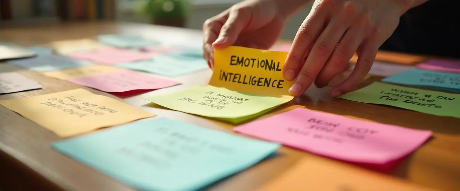Handmade emotional intelligence tools created with colorful index cards for emotional awareness