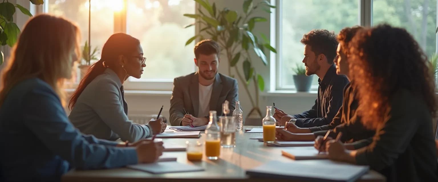 Professional practicing the concept of emotional intelligence exercises in an office setting