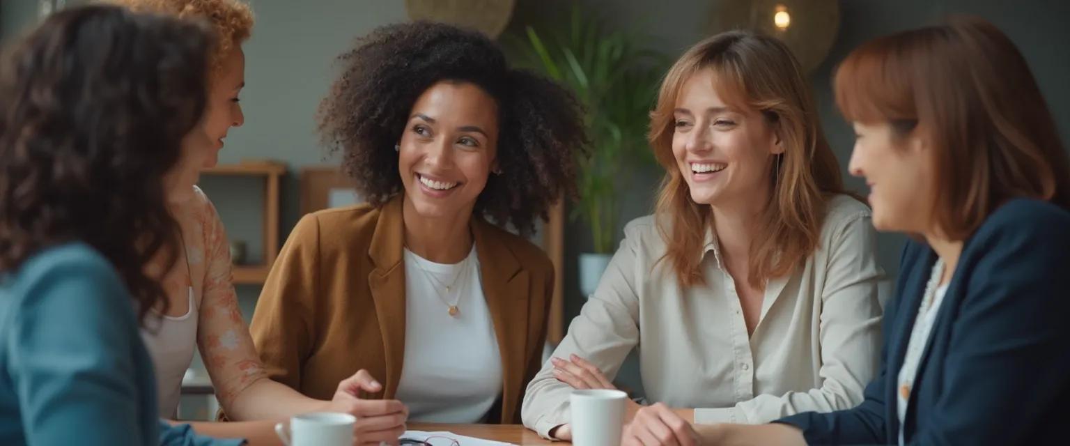 Business team practicing emotional intelligence communication techniques in a meeting