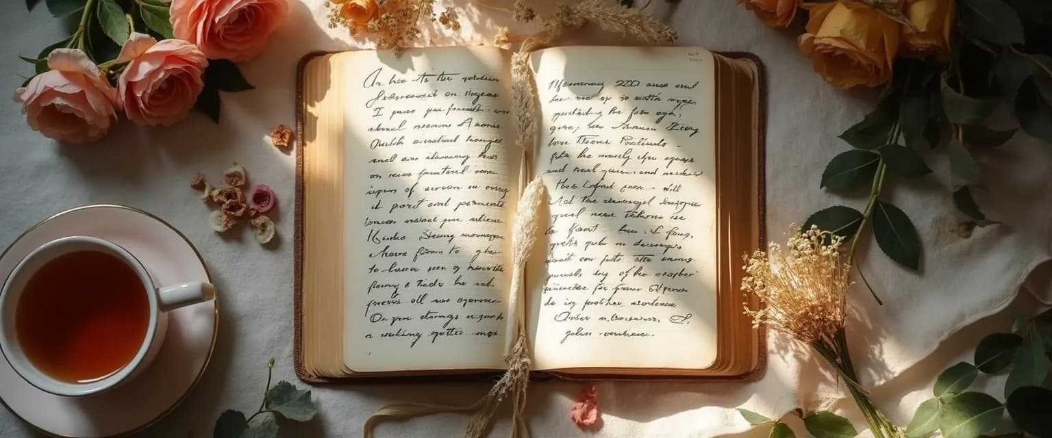 Journal and pen representing healing stories of heartbreak and moving on