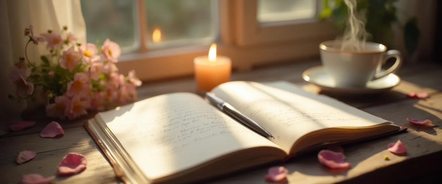 Person writing in journal using healing journal prompts for grief