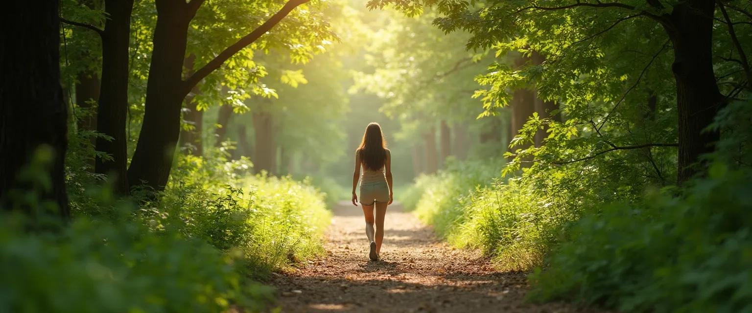 Person practicing mindful walking outdoors for mindfulness and anxiety relief