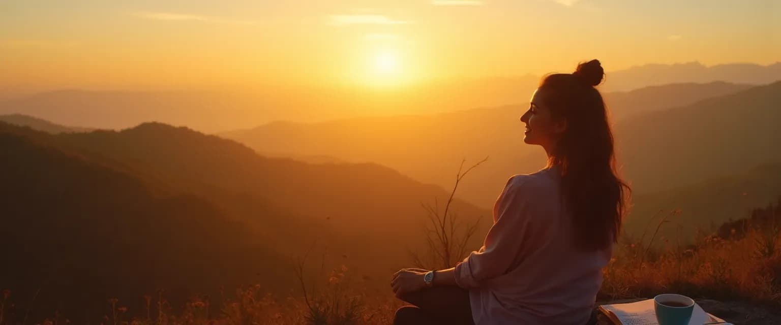 Person enjoying solitude and looking happy alone while engaging in a fulfilling activity