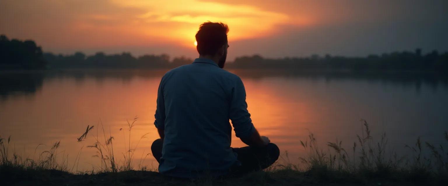 Scorpio man after breakup practicing self-care for emotional healing