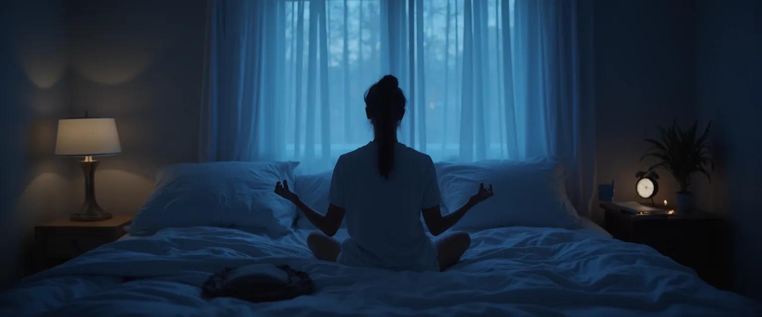 Person practicing 10-minute mindfulness techniques in bed for better sleep