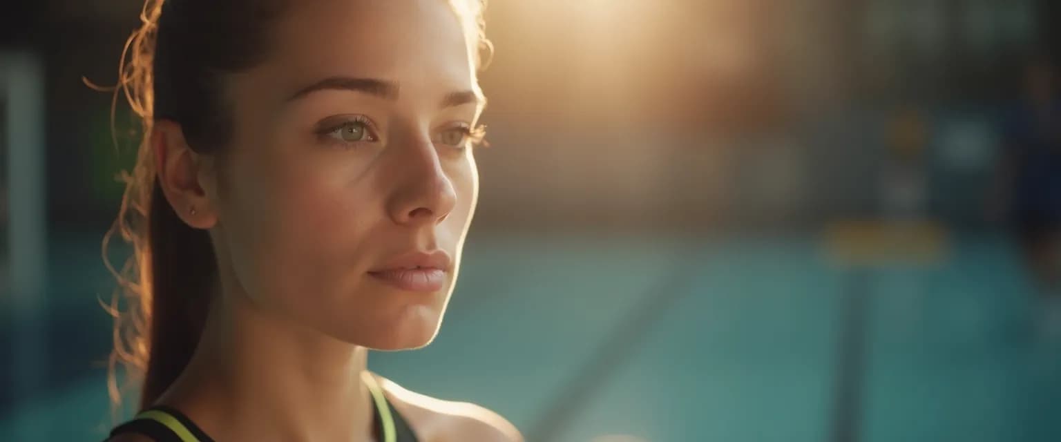 Athlete developing the practicing mind during focused sports training session