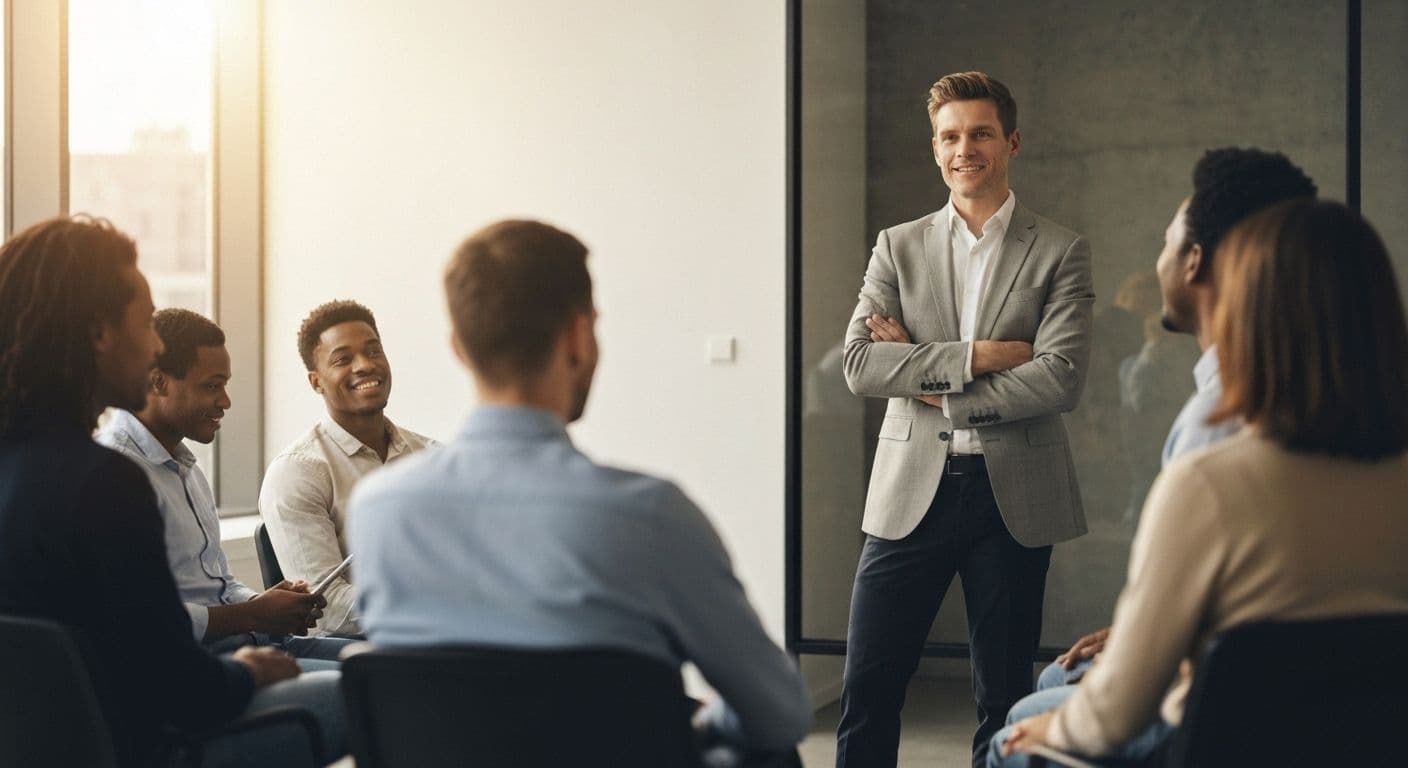 Leader practicing self awareness key to effective leadership through daily reflection and team building exercises