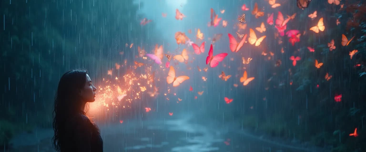 Person transforming sadness over breakup into personal growth with creative activities