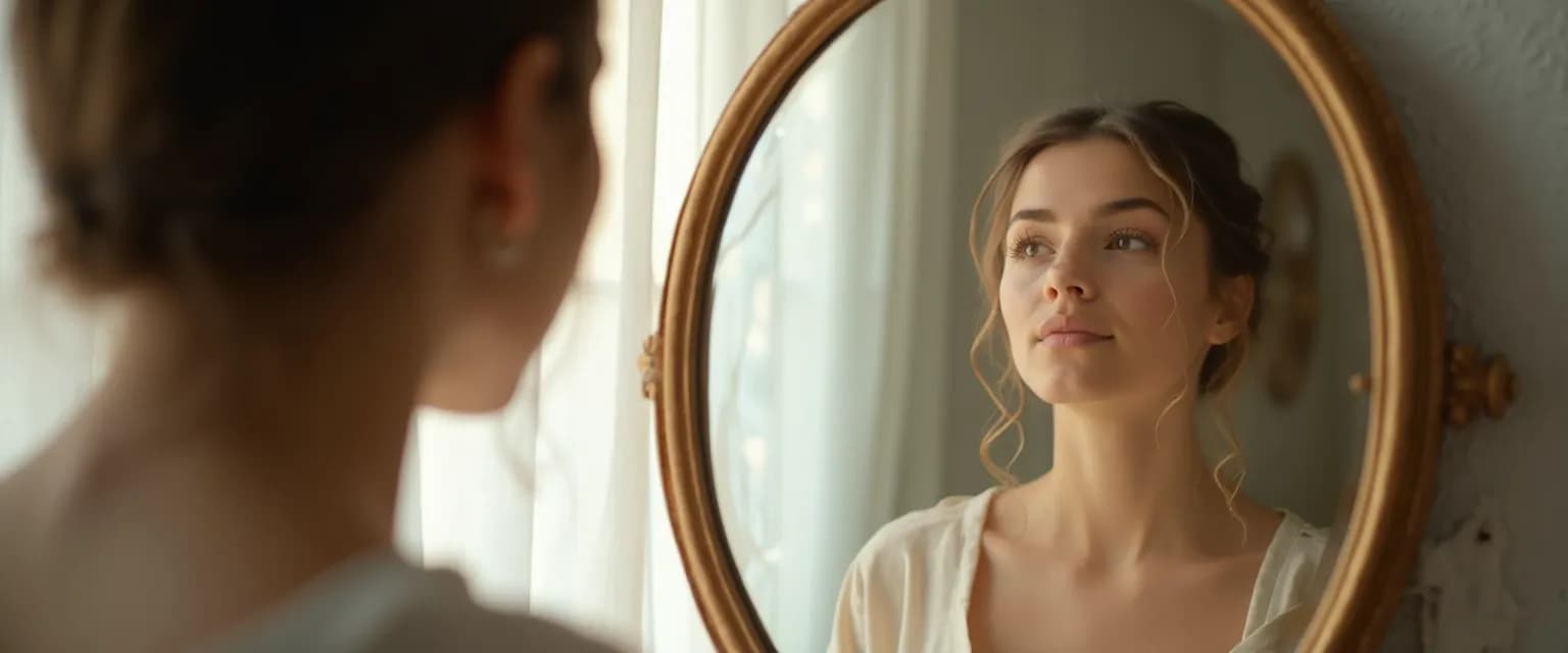 Person practicing mirror work exercises to develop awareness of your self
