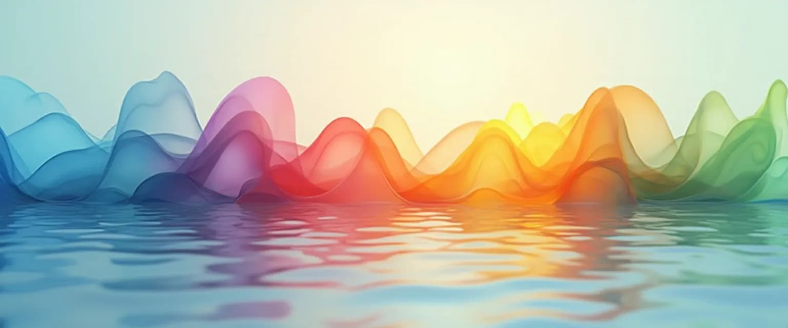 Illustration showing the fluid transitions between 7 different states of mind