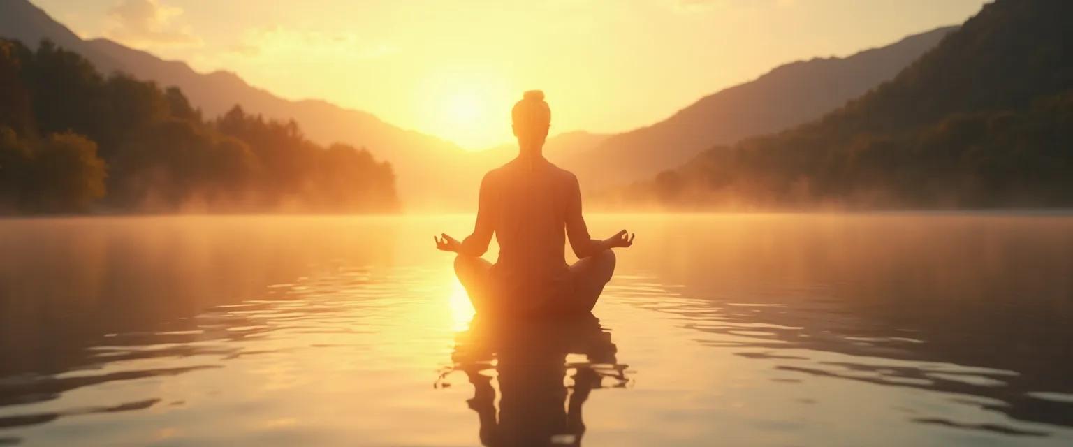 Person reflecting peacefully, demonstrating healthy self awareness, self esteem and self development