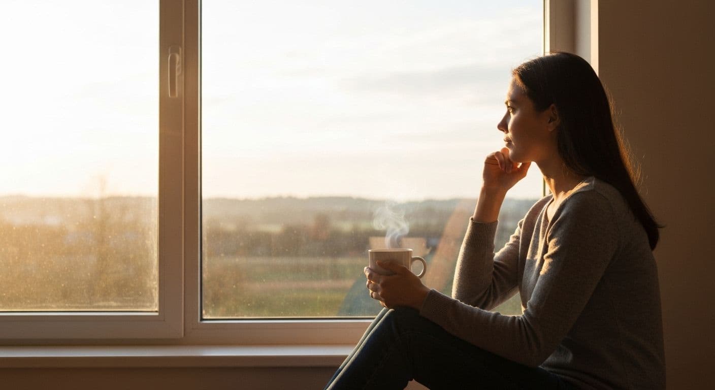 Person practicing self-care and building emotional resilience post breakup through mindful reflection