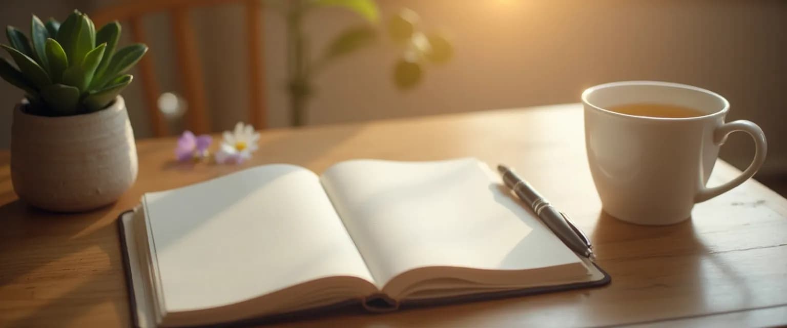 Simple best grief journal page with text prompts for emotional processing