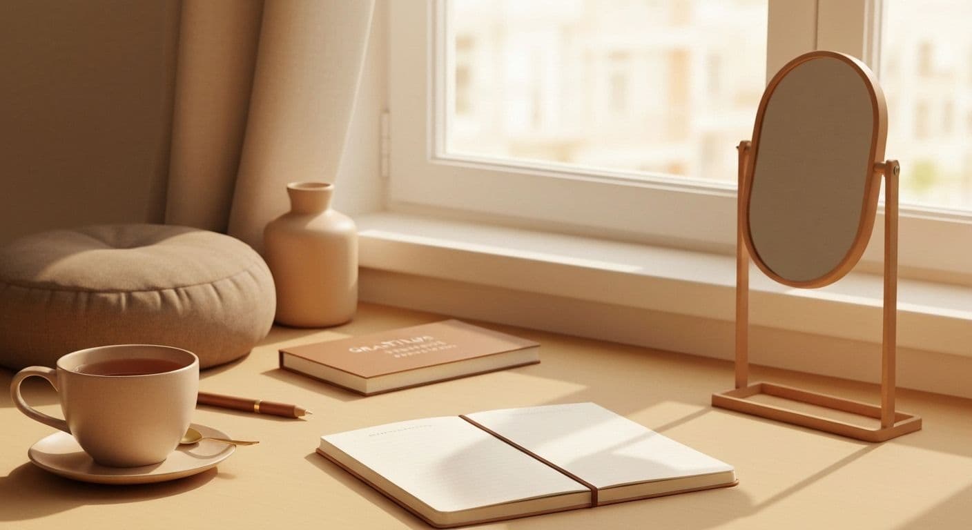 Person practicing morning self awareness program routine with simple daily habits