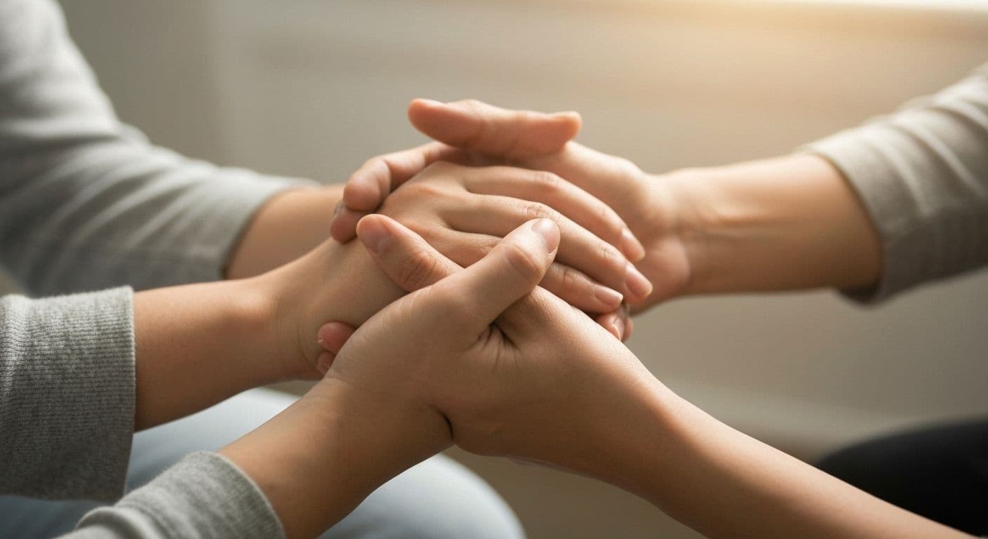Weighted blanket and soft comfort items as gift for grieving friend providing tactile support