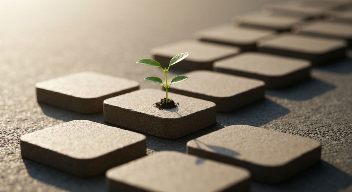 Person taking small steps forward representing how to develop a growth mind gradually