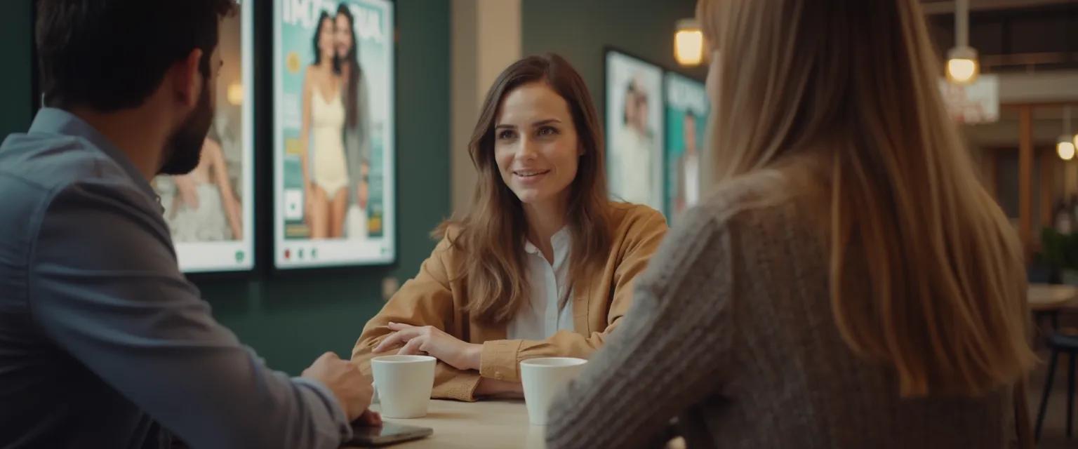 People having a mindful conversation about recent celebrity breakups