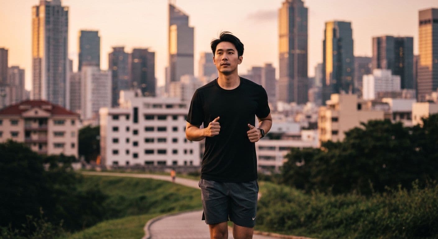 Person exercising outdoors while getting over a breakup through physical movement