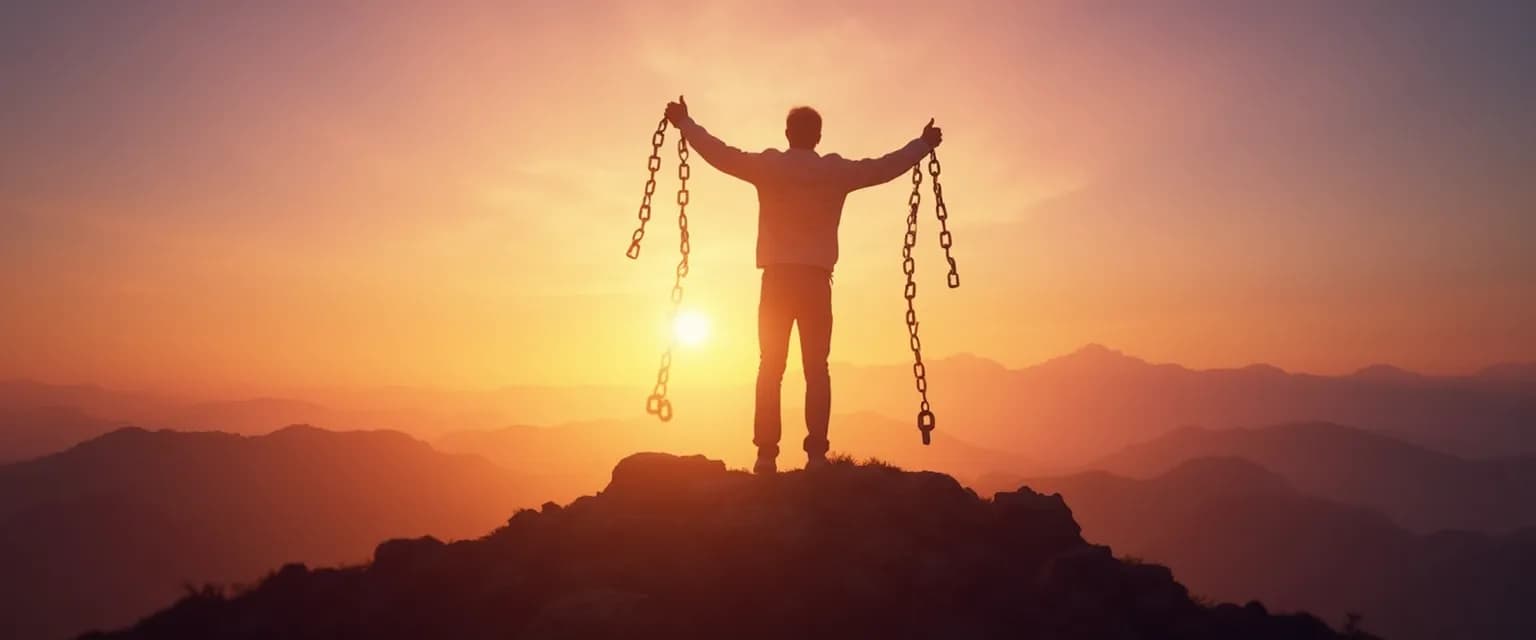 Woman confidently walking forward as her own break up boss, phone turned off in pocket