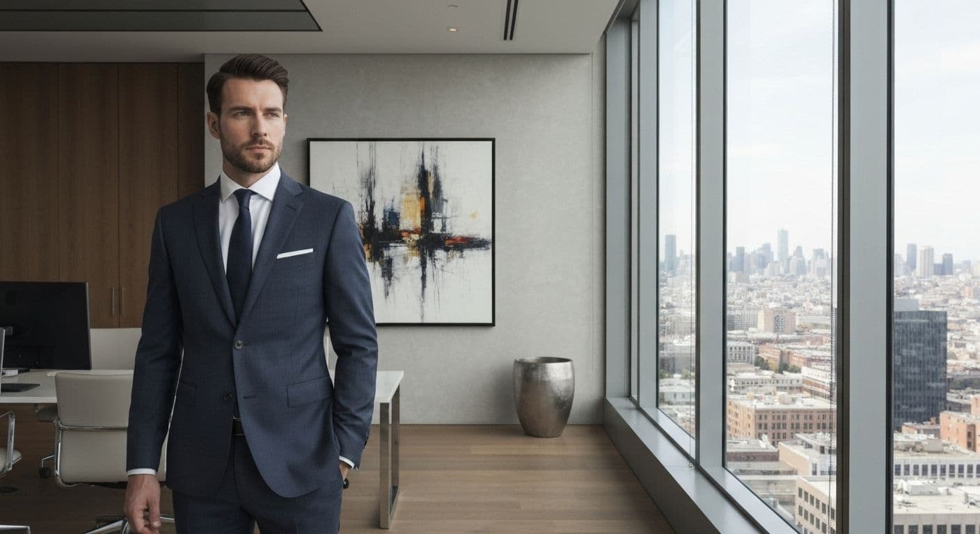 Professional demonstrating self-awareness in workplace meeting while maintaining confident presence