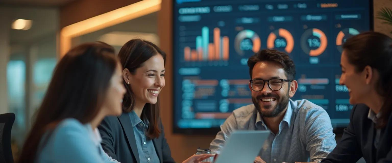 HR management app dashboard showing employee retention analytics and engagement metrics