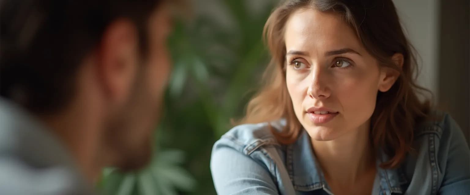 Person demonstrating signs someone with self and social awareness is present in conversation