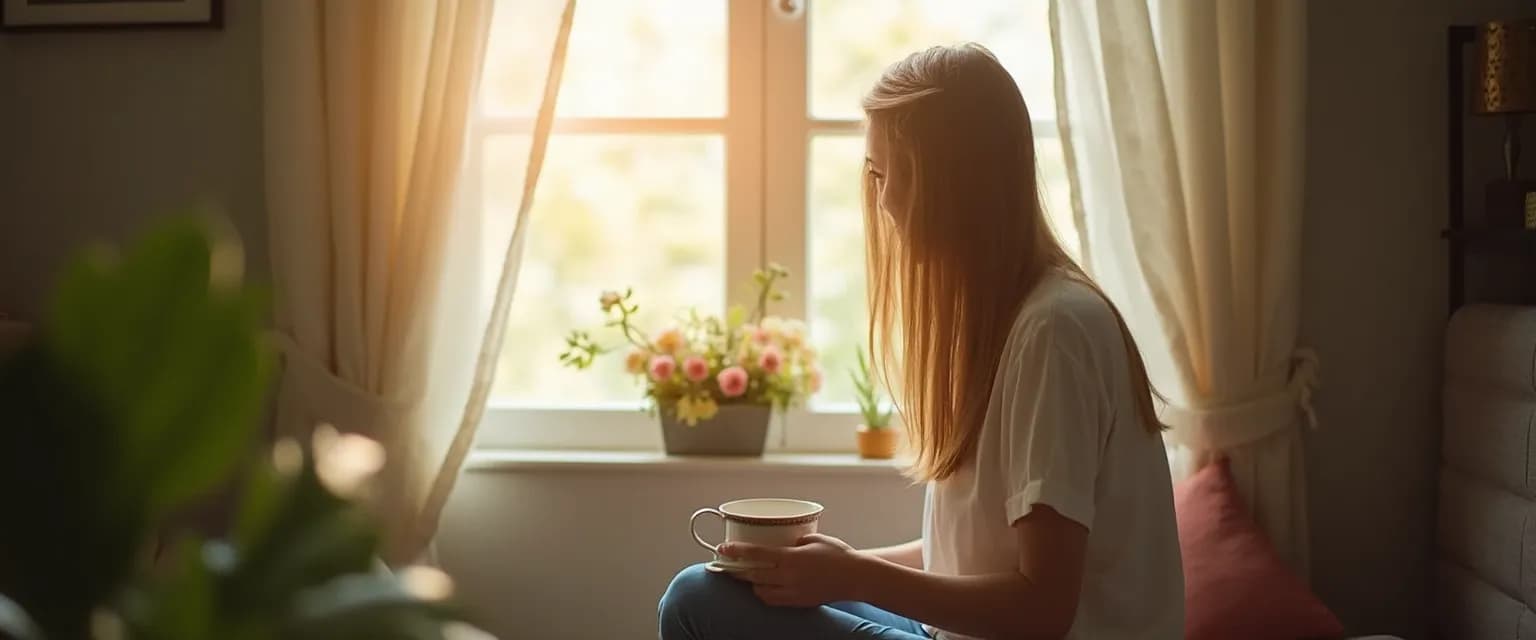 Person practicing self awareness and self assessment during everyday activities