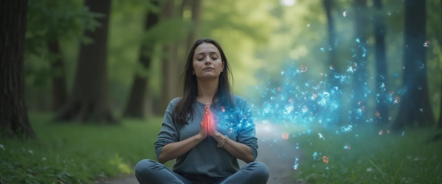 Person practicing the mind management techniques for chronic pain relief