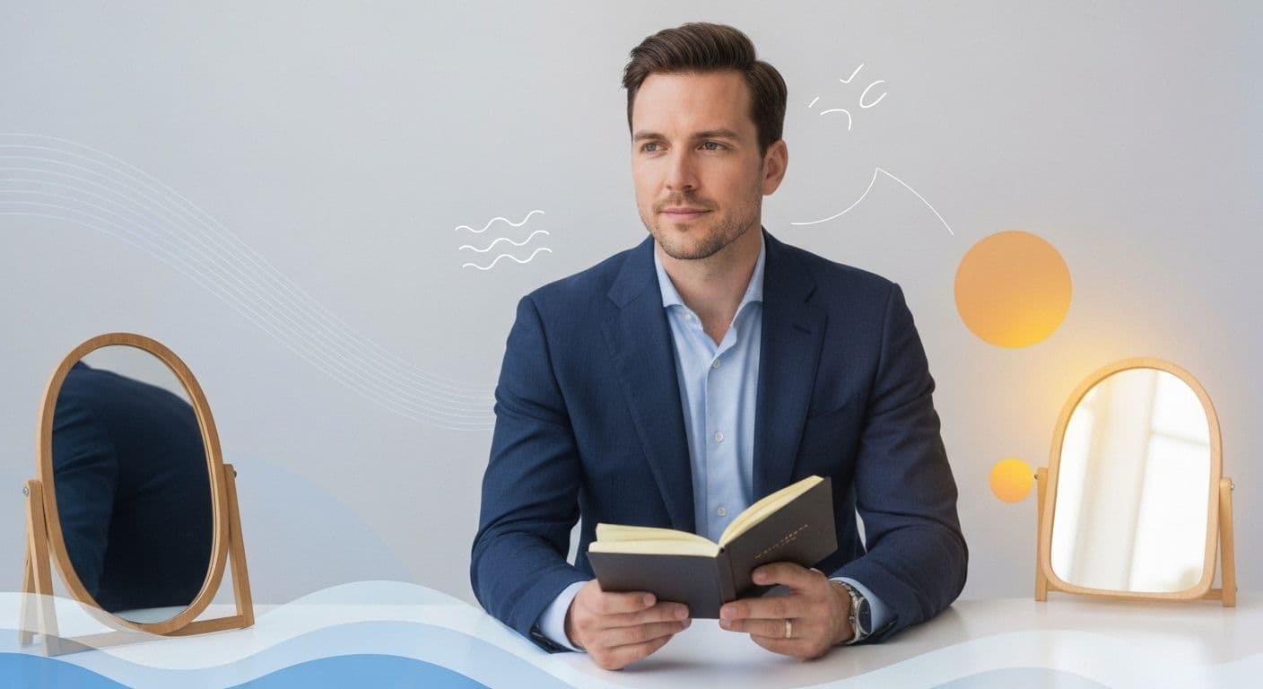 Person reflecting on emotional intelligence and self awareness while tracking emotional triggers in daily life