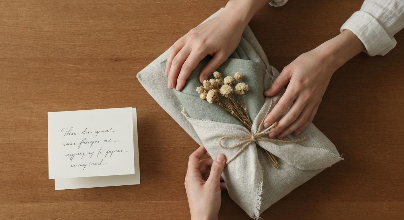 Thoughtful comfort gifts showing what to send a friend who lost a parent including care package and sympathy card