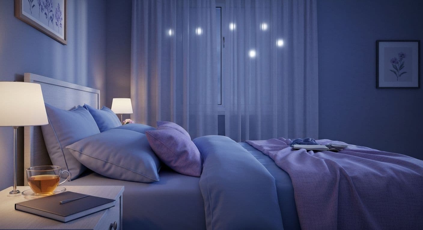 Person peacefully sleeping in a calm bedroom while going through a heartbreak recovery