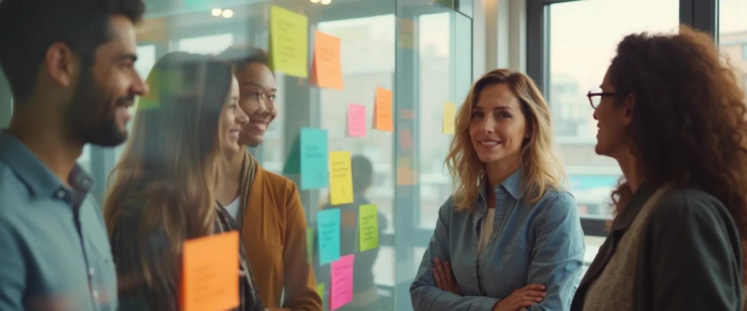 Team members collaborating effectively through emotional intelligence in the workplace without micromanagement