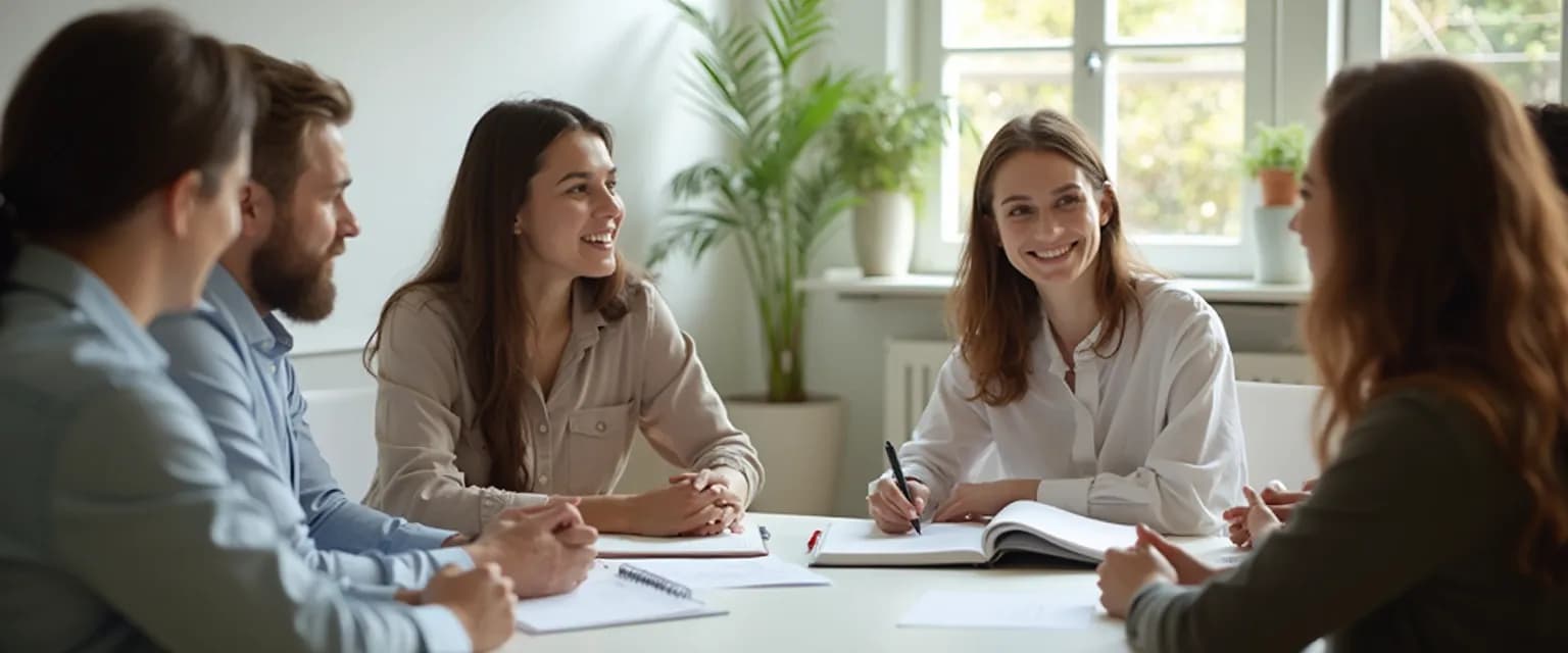 Professional practicing emotional intelligence self-awareness examples in office setting