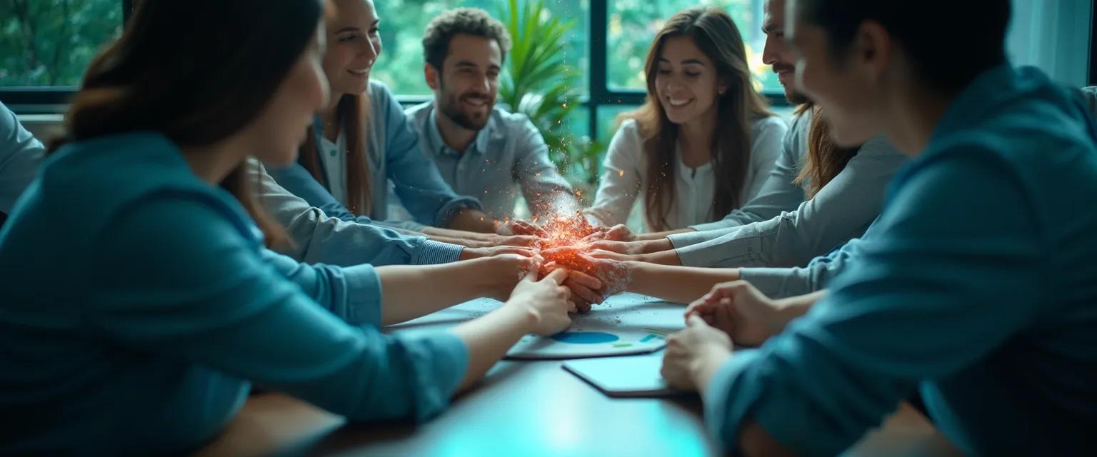 Team using one-in-mind exercises to reach consensus during a decision-making meeting