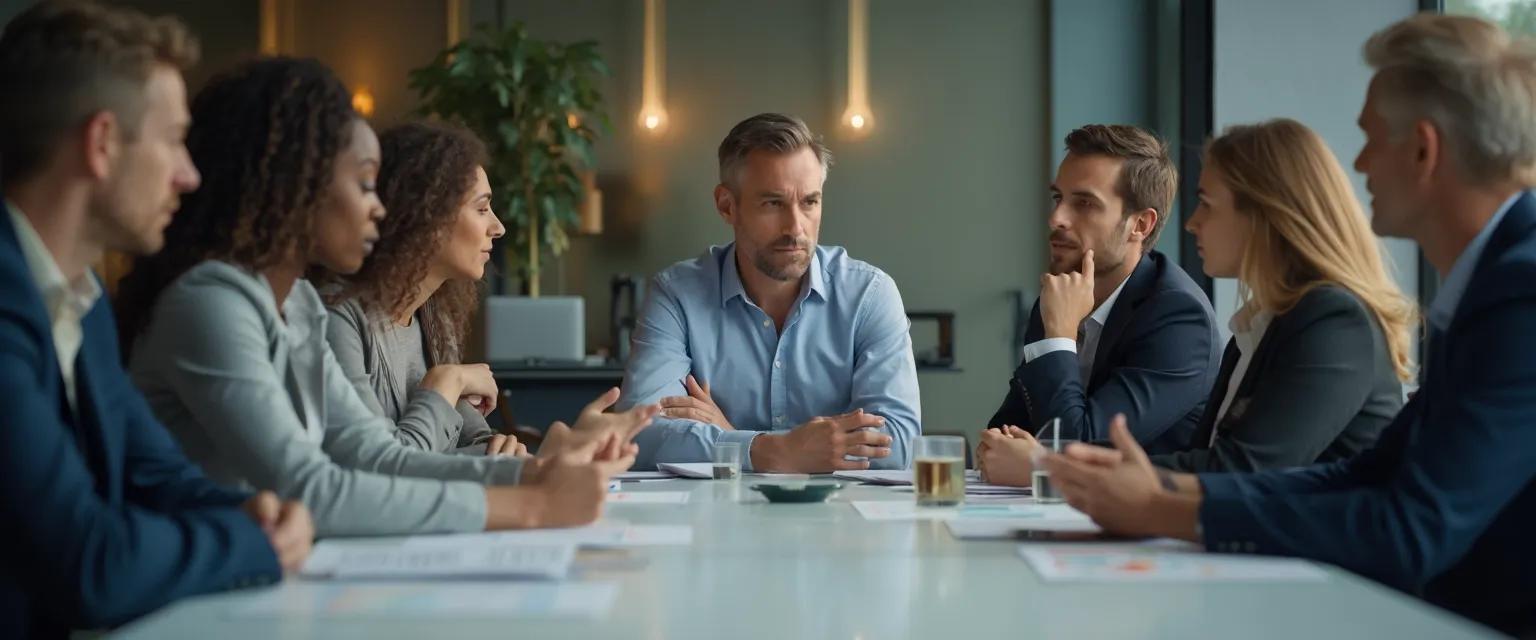 Professional demonstrating the impact of emotional intelligence in the workplace during a high-pressure meeting