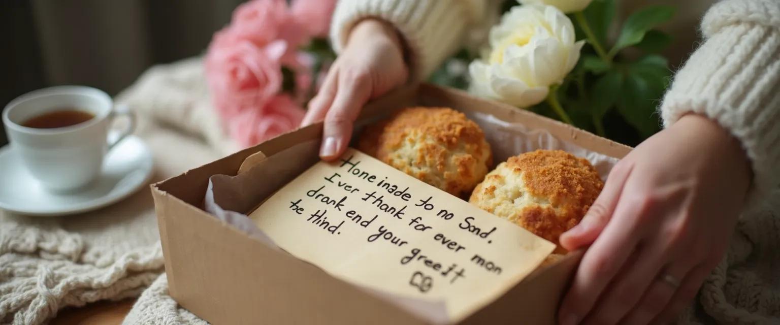 Comfort basket and memory book showing what to say when someone lost someone important