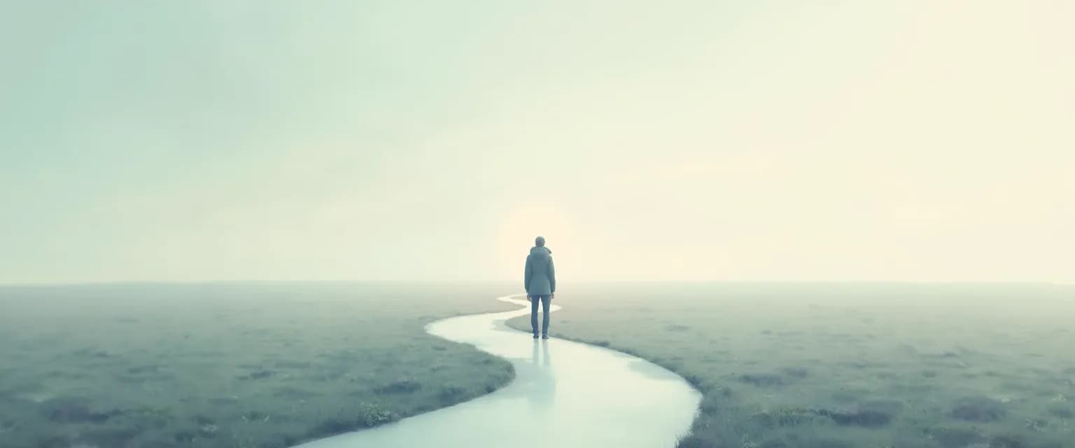 Person visualizing future outcomes to begin with end in mind for better decision-making