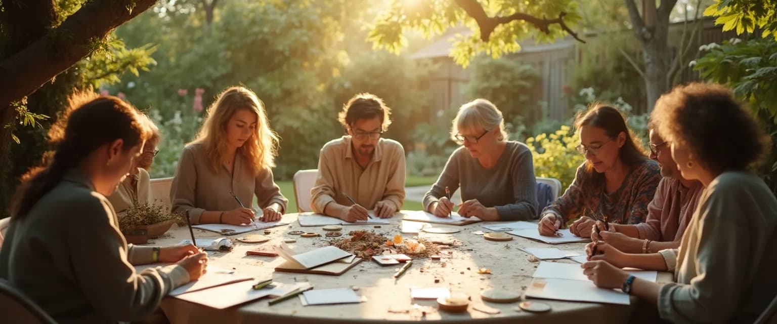 People participating in creative activities at grief sharing groups near me