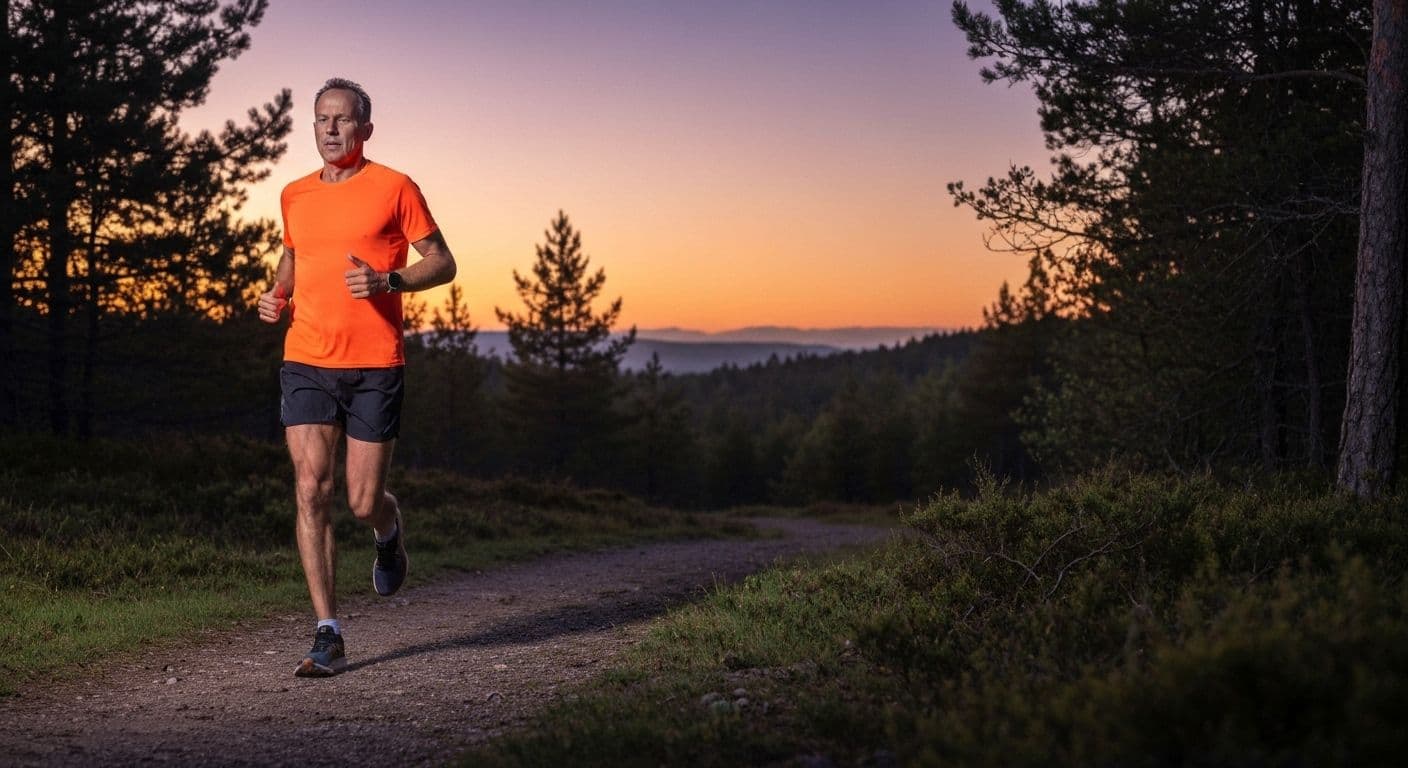 Runner celebrating personal achievements post breakup while training for first marathon at sunrise