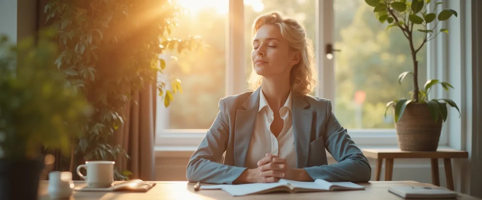 Entrepreneur practicing self-care during Self Love Awareness Month with a calendar and relaxation elements