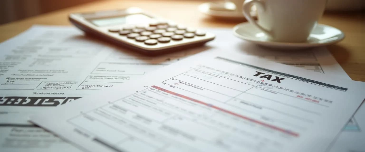 Person confidently organizing tax documents without procrastination during life administration