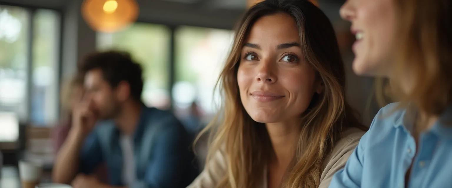 Person practicing self-awareness as a life skill during a conversation