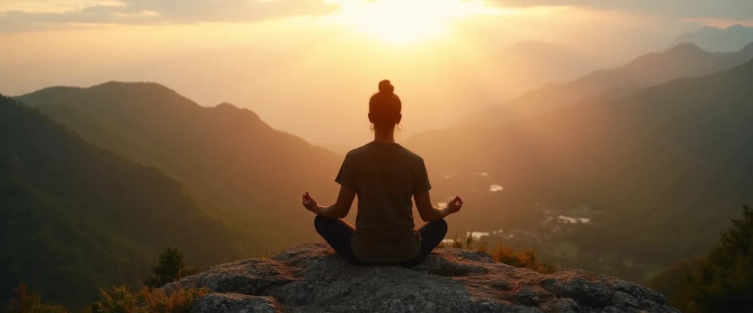 Person enjoying outdoor activity to promote a good state of mind in natural setting